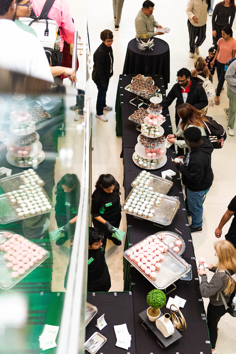 Students grabbing snacks to go in the UNT Union building during the Union Fest event.