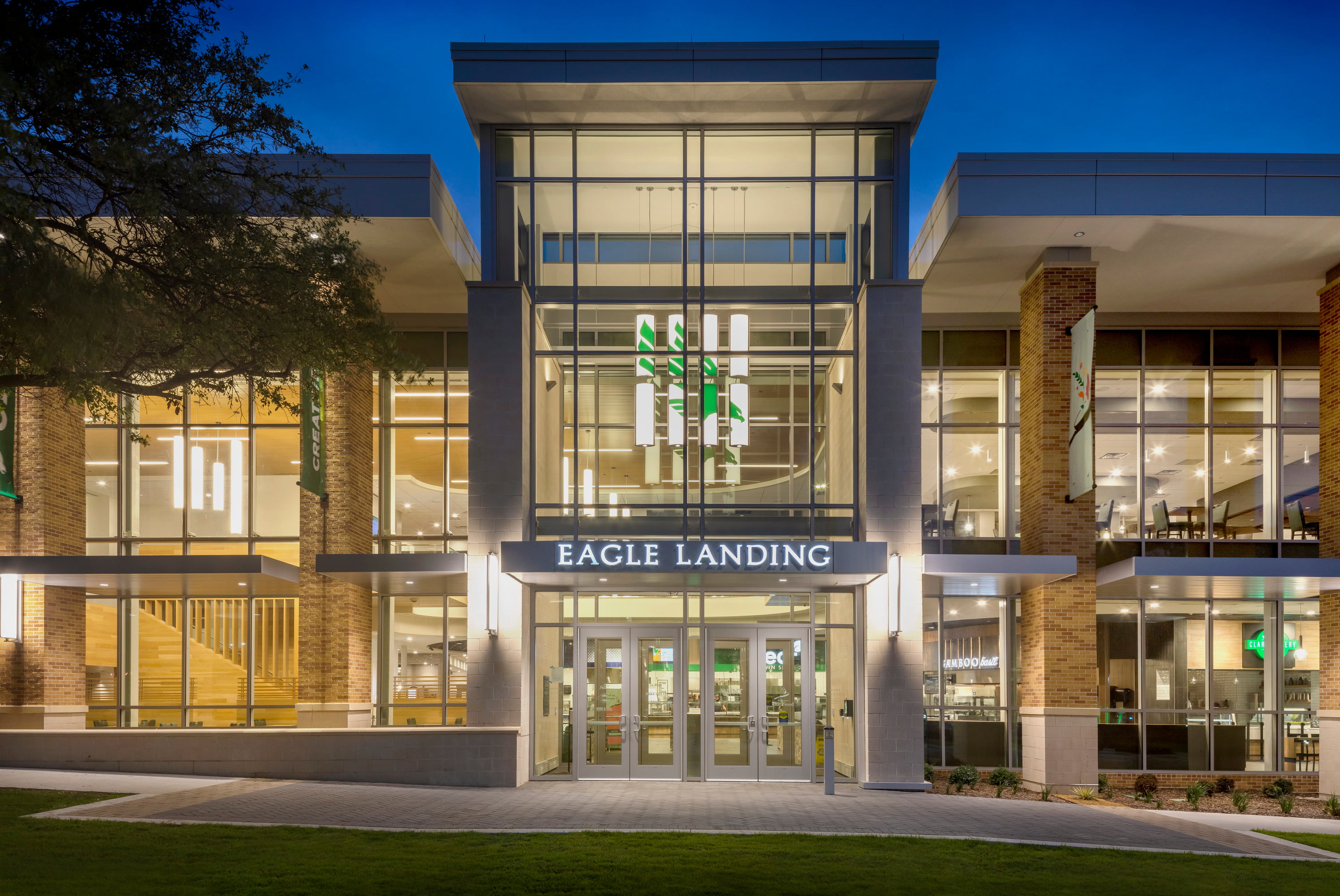 Eagle Landing, seen from outside the front entrance